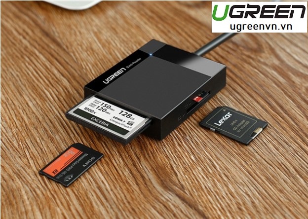 Đầu đọc thẻ USB 3.0 dài 0.5 hỗ trợ SD/TF/MS/CF Ugreen 30333 cao cấp